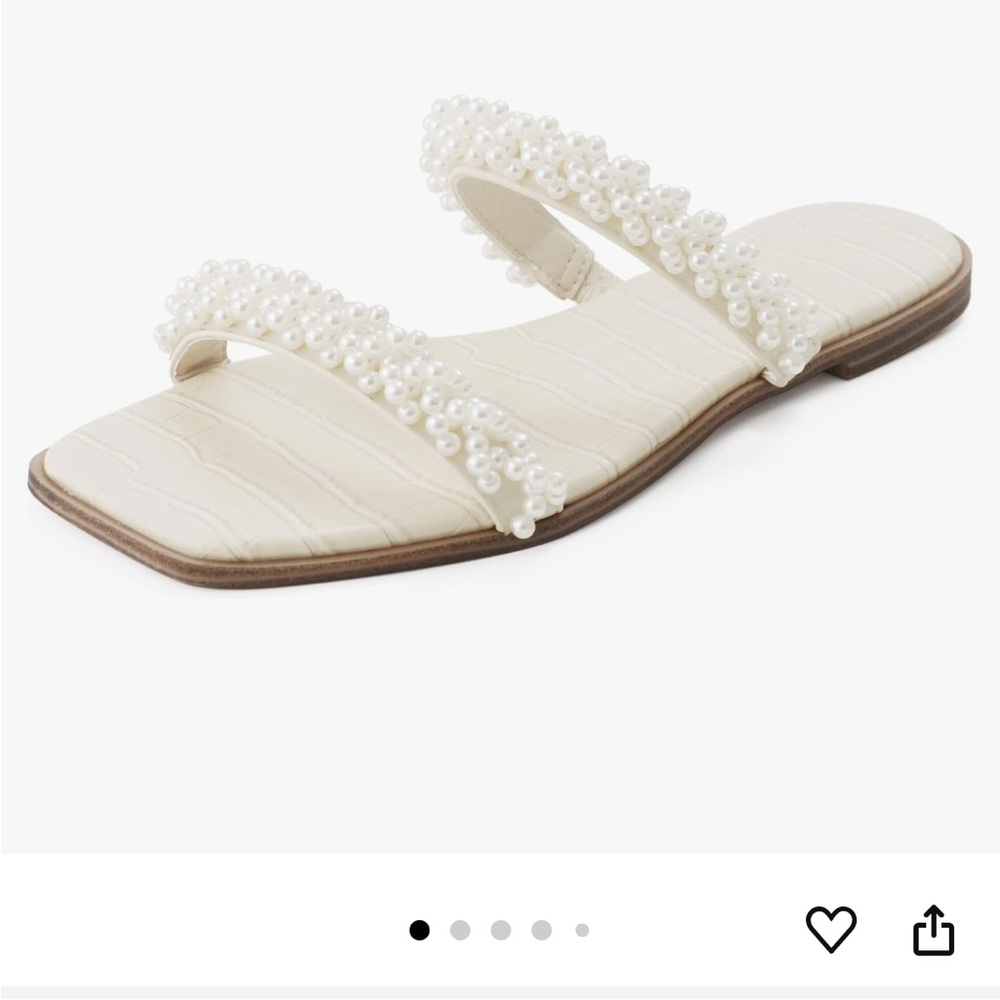 Pearl Embellished Cream Sandals